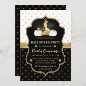 ウィッチブラック&ホワイト水玉模様キンセアニェラ 招待状 (正面/裏面)