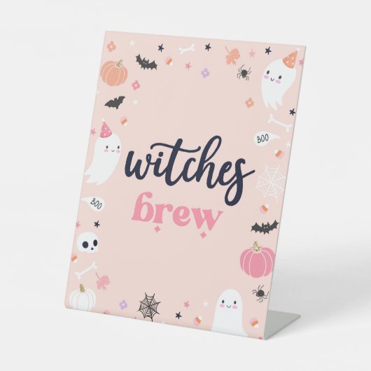 ウィッチブルキュートハロウィーン幽霊誕生日デコール 台座サイン (正面)