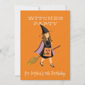ウィッチブルネットハロウィーン誕生日パーティー 招待状 (正面)
