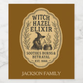 ウィッチヘイゼルエリクサー 火傷と裏切りの痛みを癒す ワインラベル (シングルラベル)
