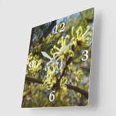 ウィッチヘイゼルフラワー スクエア壁時計 (傾斜)