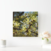 ウィッチヘイゼルフラワー スクエア壁時計 (ホーム)