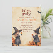 ウィッチボーイガールハロウィーン誕生日パーティー 招待状 (スタンド正面)