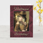 ウィッチマジカルハロウィーン誕生日空白のカード カード (黄色い花)