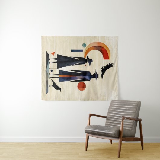 ウィッチモダン-抽象芸術アートワーク2 – ファンおもしろい タペストリー (インサイチュ(横))