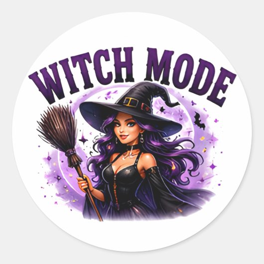 ✨ ウィッチモード起動 ハロウィンの一言 🧙 ラウンドシール (正面)