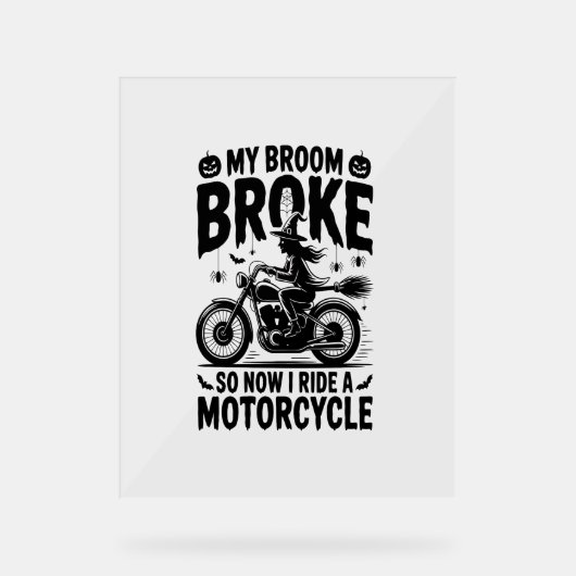 ウィッチライディングオートバイハロウィーン アクリルサイン (正面)