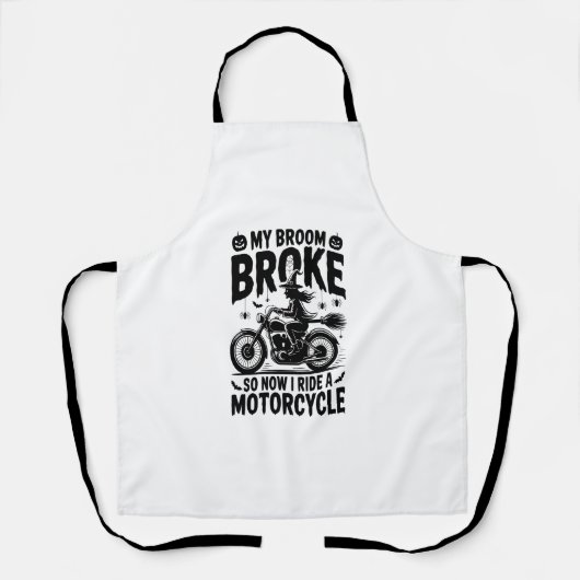 ウィッチライディングオートバイハロウィーン エプロン (正面)