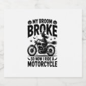 ウィッチライディングオートバイハロウィーン スパークリングワインラベル (シングルラベル)