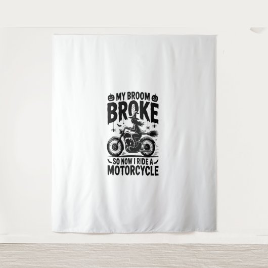 ウィッチライディングオートバイハロウィーン タペストリー (正面)