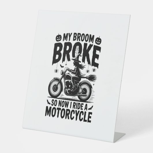 ウィッチライディングオートバイハロウィーン 台座サイン (正面)