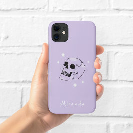 ウィッチリースカル 紫スマホケース iPhone 11 ケース