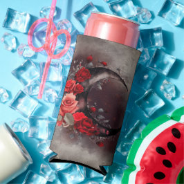 ウィッチリー | ゴシック風の赤いバラが咲く三日月 スリム缶クーラー