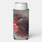 ウィッチリー | ゴシック風の赤いバラが咲く三日月 スリム缶クーラー (Seltzer正面)