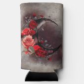 ウィッチリー | ゴシック風の赤いバラが咲く三日月 スリム缶クーラー (裏面)