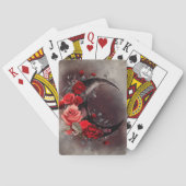 ウィッチリー | ゴシック風の赤いバラが咲く三日月 トランプ (裏面)