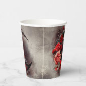 ウィッチリー | ゴシック風の赤いバラが咲く三日月 紙コップ (右)