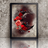 ウィッチリー | ゴシック風の赤いバラが咲く三日月 薄葉紙