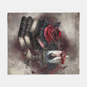 ウィッチリー | スペルブックトームズ&スカルキャンドル フリースブランケット (正面(横))