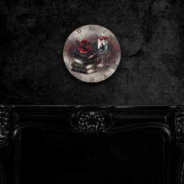 ウィッチリー | スペルブックトームズ&スカルキャンドル ラウンド壁時計