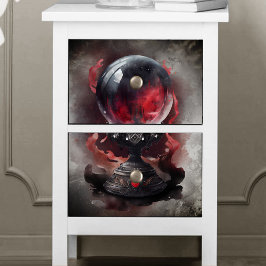 ウィッチリー | スモーキーレッド宝石で飾られた魔法のクリスタルボール 薄葉紙