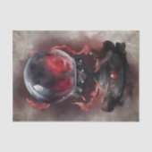 ウィッチリー | スモーキーレッド宝石で飾られた魔法のクリスタルボール 薄葉紙 (正面)