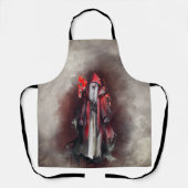 ウィッチリー | ダーク邪悪なゴシック様式の影を持つ赤い魔女 エプロン (正面)