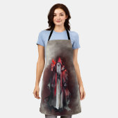 ウィッチリー | ダーク邪悪なゴシック様式の影を持つ赤い魔女 エプロン (着用した状態)