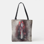 ウィッチリー | ダーク邪悪なゴシック様式の影を持つ赤い魔女 トートバッグ (裏面)