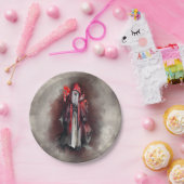 ウィッチリー | ダーク邪悪なゴシック様式の影を持つ赤い魔女 ペーパープレート (パーティー)