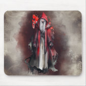 ウィッチリー | ダーク邪悪なゴシック様式の影を持つ赤い魔女 マウスパッド (正面)