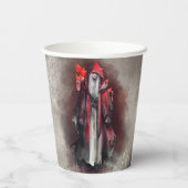 ウィッチリー | ダーク邪悪なゴシック様式の影を持つ赤い魔女 紙コップ (裏面)