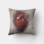 ウィッチリー | 赤と金ゴールドの点滴を持つハート クッション (裏面)