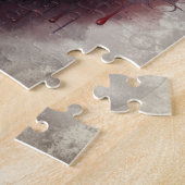 ウィッチリー | 赤と金ゴールドの点滴を持つハート ジグソーパズル (側面)