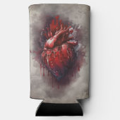 ウィッチリー | 赤と金ゴールドの点滴を持つハート スリム缶クーラー (裏面)