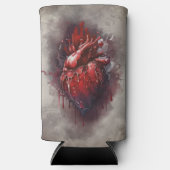 ウィッチリー | 赤と金ゴールドの点滴を持つハート スリム缶クーラー (正面)