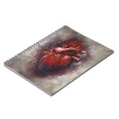 ウィッチリー | 赤と金ゴールドの点滴を持つハート ノートブック (左側)