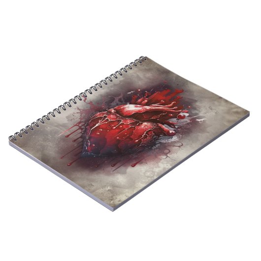 ウィッチリー | 赤と金ゴールドの点滴を持つハート ノートブック (左側)