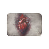 ウィッチリー | 赤と金ゴールドの点滴を持つハート バスマット (正面)