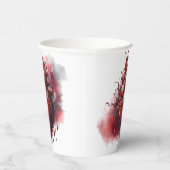 ウィッチリー | 赤と金ゴールドの点滴を持つハート 紙コップ (右)