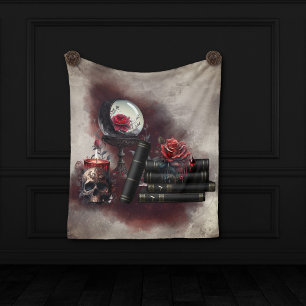 ウィッチリー   魔法アイテムスペルブックとクリスタルボール フリースブランケット