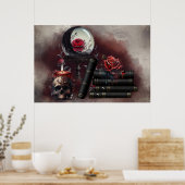 ウィッチリー | 魔法アイテムスペルブックとクリスタルボール ポスター (キッチン)