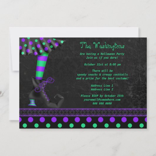 ウィッチレお洒落グスハローウィンパーティ 招待状 (裏面)