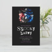 ウィッチレインボーモダンミニマリストハローウィンパーティ 招待状 (スタンド正面)