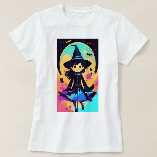 ウィッチレトロハロウィーンTシャツ Tシャツ (デザイン正面)