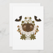 ウィッチングつる植物ハロウィーンパンプキン 招待状 (正面/裏面)