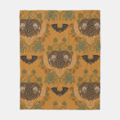 ウィッチングつる植物民俗的ハロウィンカボチャ模様 フリースブランケット (正面)