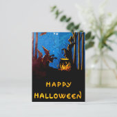 ウィッチングアワーブラックキャットこうもりカルドロン ポストカード (スタンド正面)