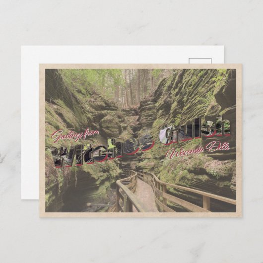 ウィッチングルチウィスコンシンヴィンテージスタイルはがき ポストカード (正面/裏面)