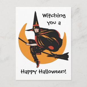 ウィッチングヴィンテージハッピーハローウィンカード ポストカード
